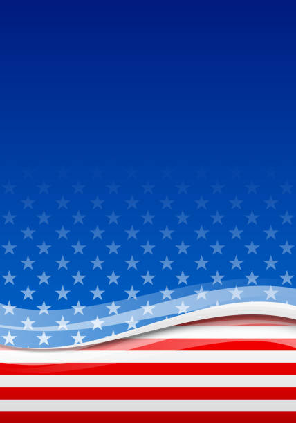 American background American starry background with stars and stripes flag backdrop stock illustrations