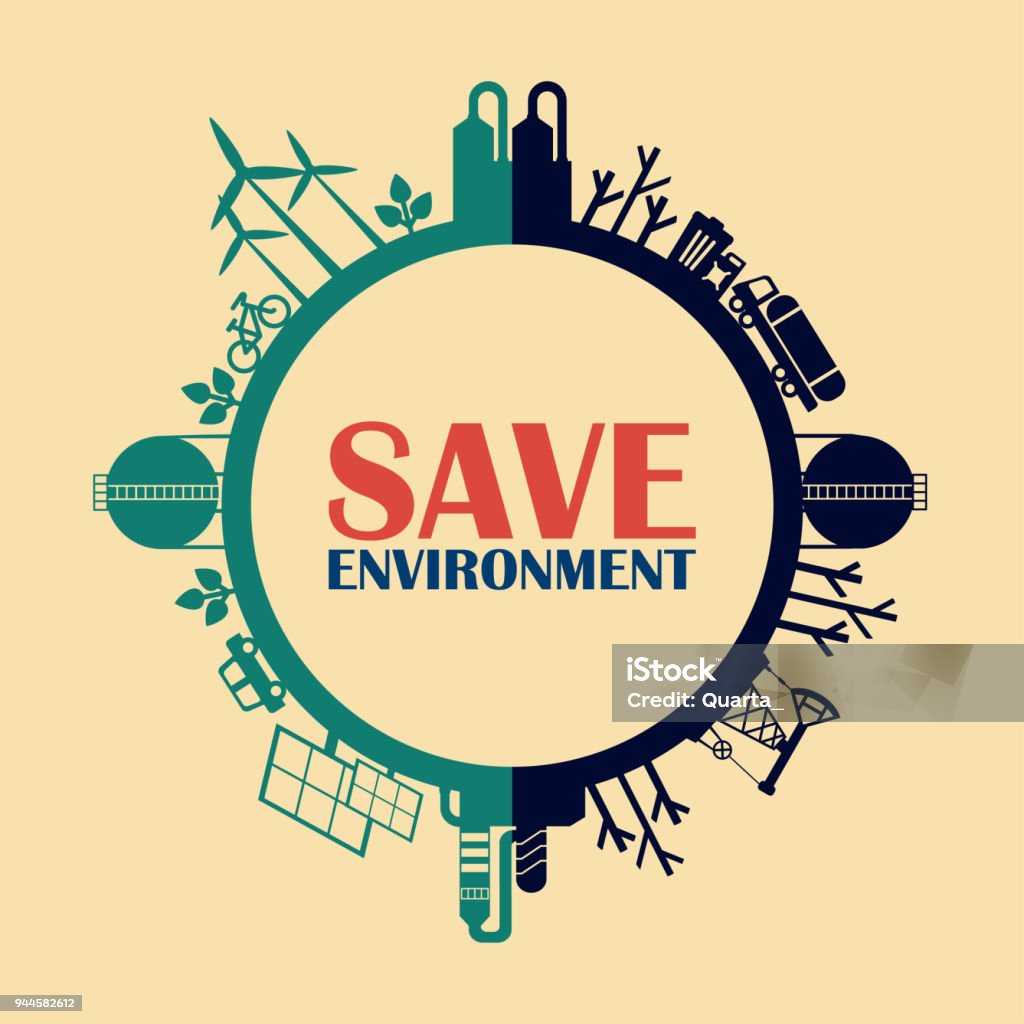 Sc. Save Environment Save Environment Concept Stock Illustration - Download Image Now - Bag ...