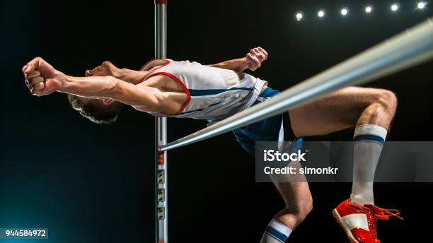 Male High Jumper Clearing Bar Stock Photo - Download Image Now - Jumping, Only Men, Part of a Series