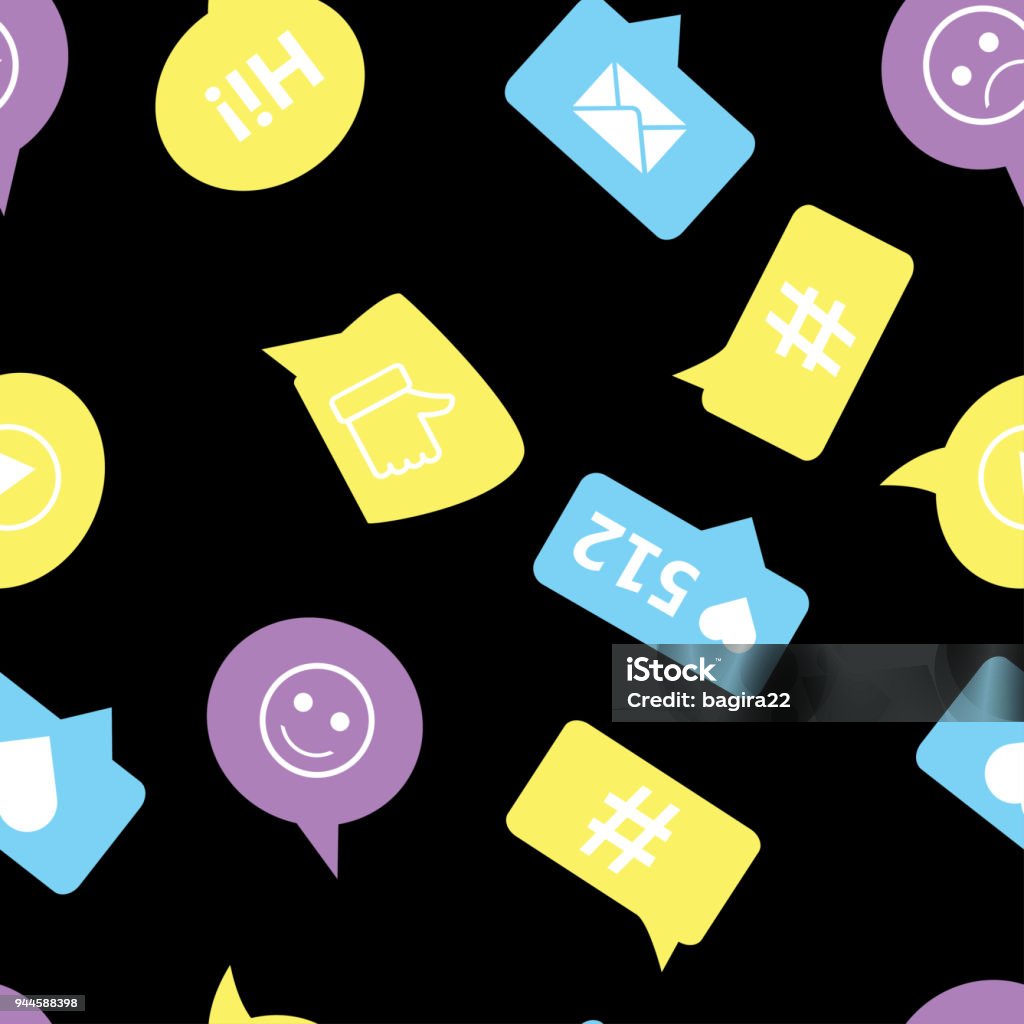 Chat/text Pattern Seamless Pattern With Different Chat Symbols Stock Illustration ...