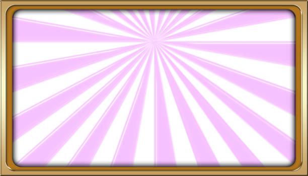 Golden Framed Pink Rays of Light, Rectangle Empty Background, Copy Space, 3D, Colorful Pink Backdrop.
