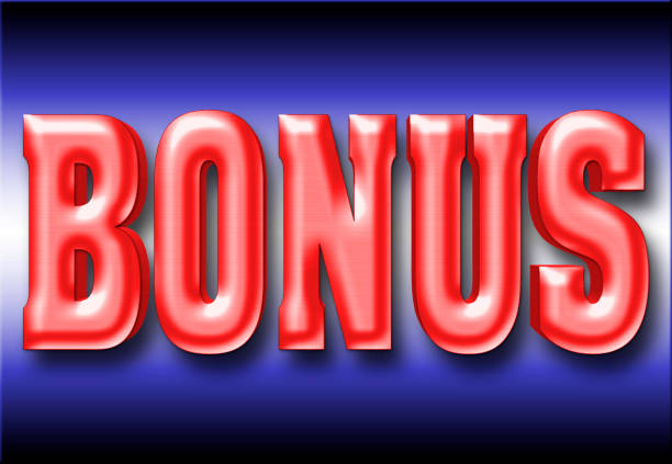 istock Stock Illustration - Large Metallic Red Text: Bonus, 3D Illustration. 944591744