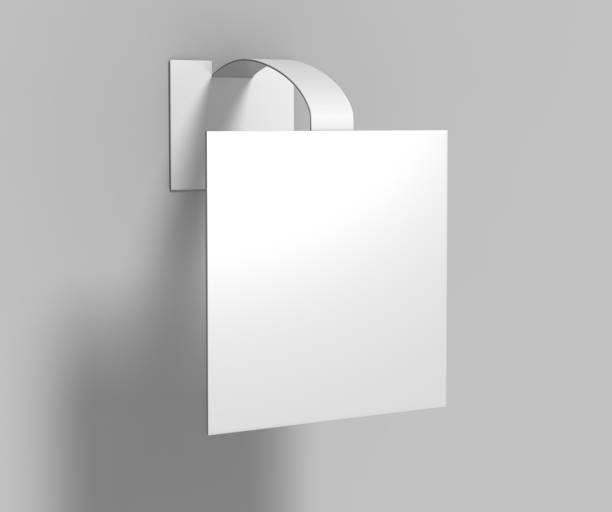 istock Blank White Advertising PVC shelf wobbler plastic shelf dangler for shopping centers. 3d render illustration. 944598048