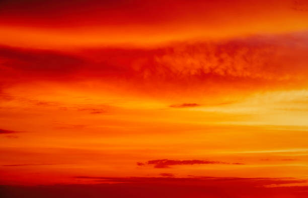 istock Beautiful fiery orange sunset sky as background 944601604