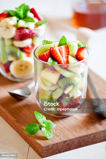 Glasses Of Fruit Salad Stock Photo - Download Image Now - Fruit Salad, Fruit, Vegetable