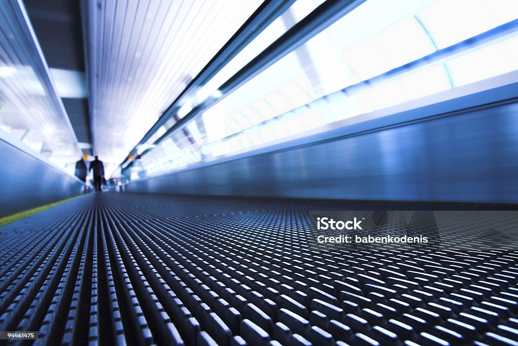 Ground view of a moving escalator in a modern office Move escalator in modern office centre Abstract Stock Photo