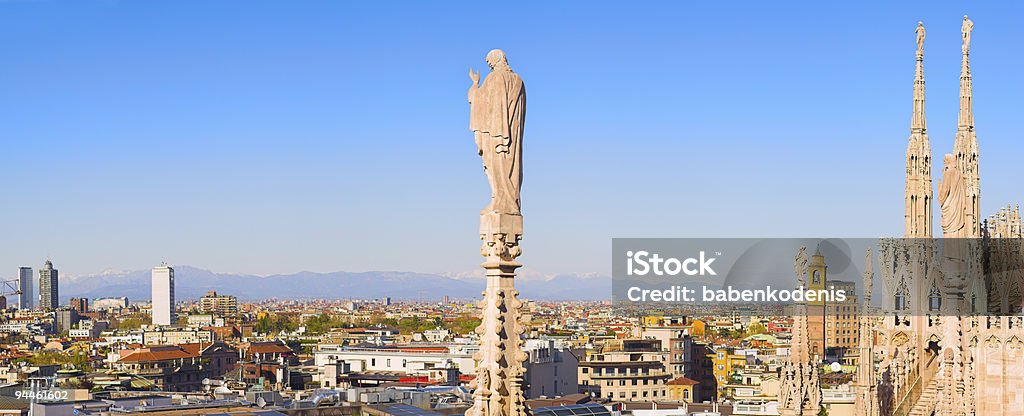 Panorama de Duomo toit, Milan, Italie - Photo de Milan libre de droits