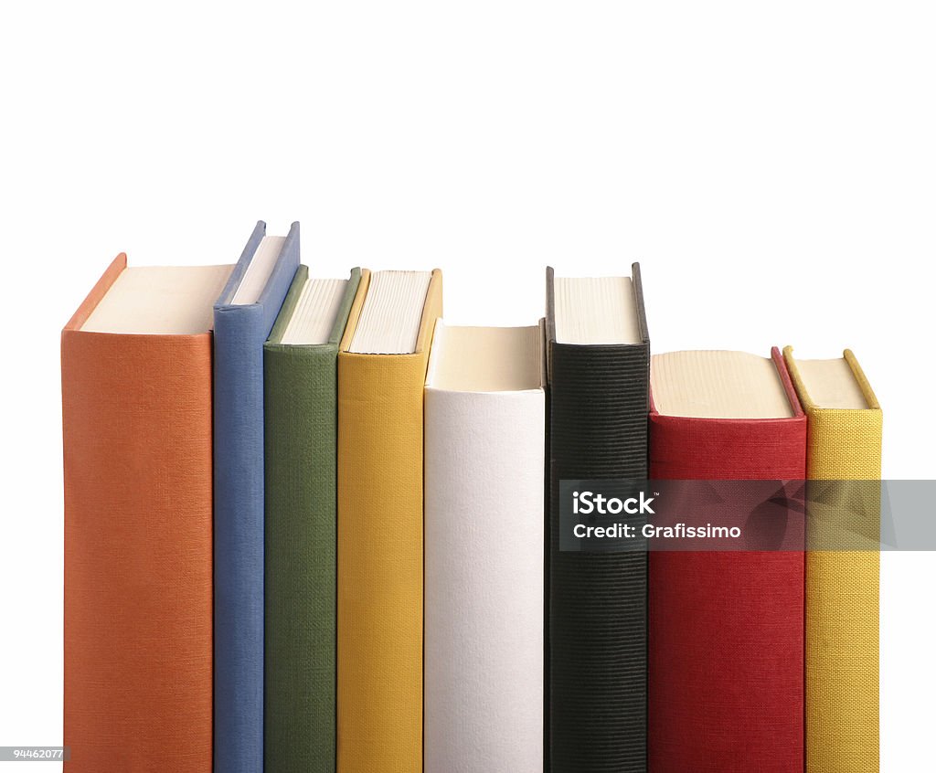 Livros cores diferentes em uma linha - Royalty-free Lombada de Livro Foto de stock