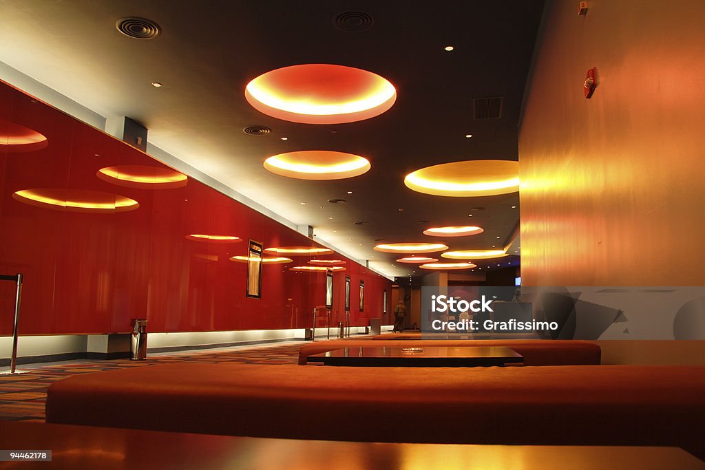 Vazio moderno vermelho hall - Foto de stock de Discoteca royalty-free