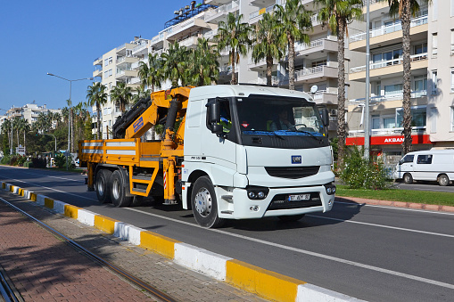 Antalya, Turkey - 15th November, 2012: BMC PRO 625 truck driving on the street. Today BMC is one of the largest bus and truck producers in Turkey.