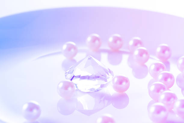 istock Luxury concept. White pearl and diamond 944624086