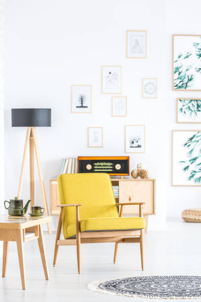 istock Vintage yellow living room interior 944626648