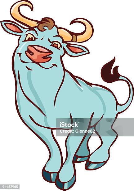 Taurus - Arte vetorial de stock e mais imagens de Animal - Animal, Animal macho, Azul
