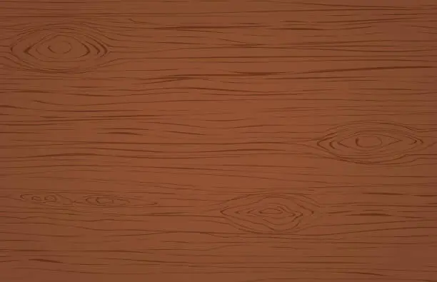 Vector illustration of Dark brown wooden cutting, chopping board, table or floor surface. Wood texture.