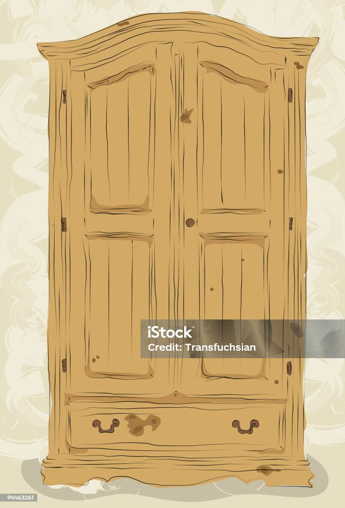 Messy hand drawn armoire  Cabinet stock vector