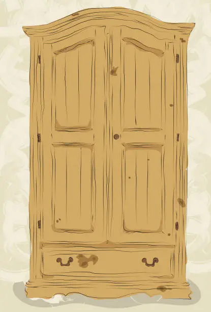 Vector illustration of Messy hand drawn armoire