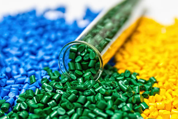 istock Polymeric dye. Plastic pellets. Pigment in the granules. 944633960
