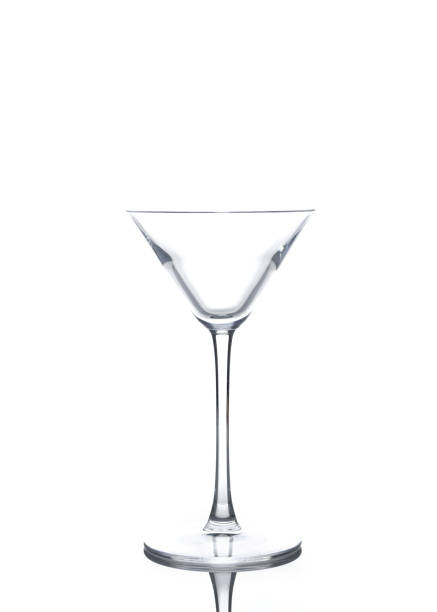 martini glass on a white background - netting champagne wine drink imagens e fotografias de stock