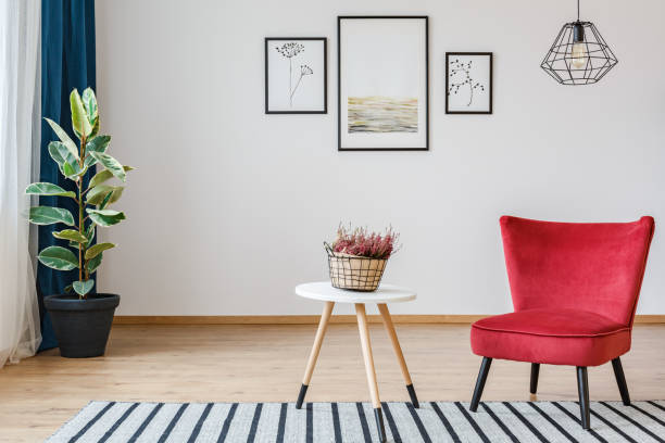 istock Upholstered chair with wooden legs 944634596