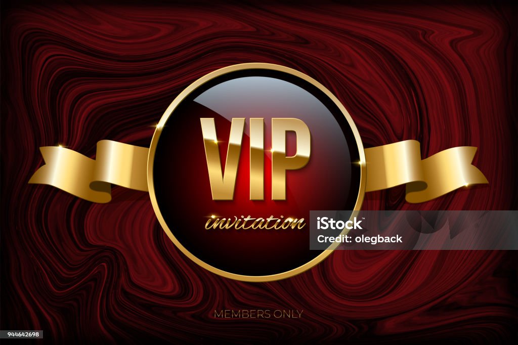 Vip Dinner Invite Text Vip Invitation Design Template Vector Golden Ribbon And Vip Invitation ...