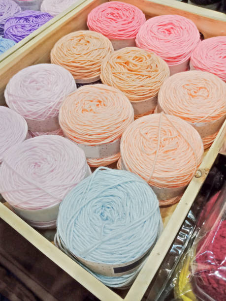istock Group of yarn ball with pastel color 944642830