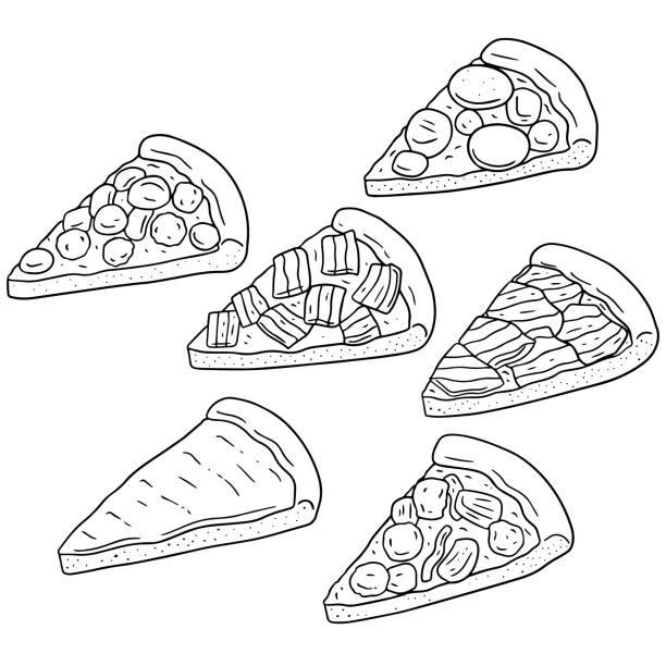 피자  - symbol salmon pineapple pizza stock illustrations