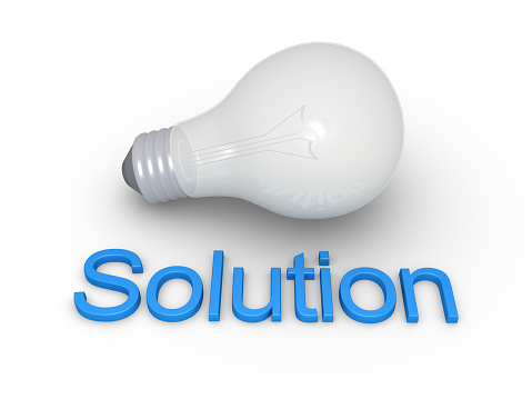 Solution Word Inmage Light Bulb And Solution Word Stock Photo - Download Image Now ...