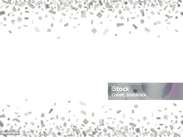 Silverconf2 Stock Illustration - Download Image Now - Confetti, Silver Colored, White Color