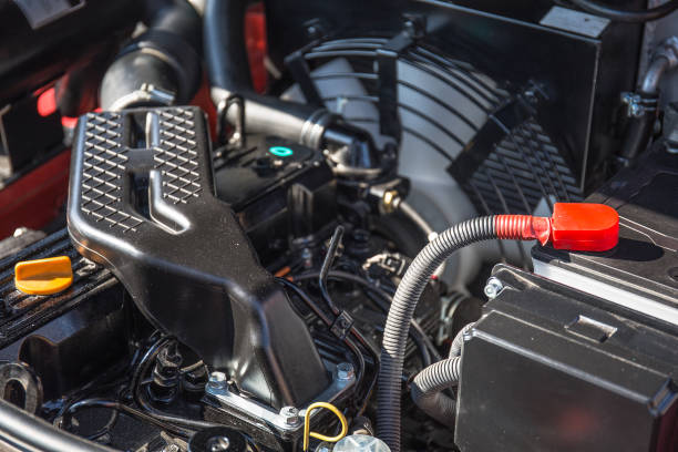 istock Modern hi-tech engine or motor of industrial loader or combine vehicle or small tractor 944657048