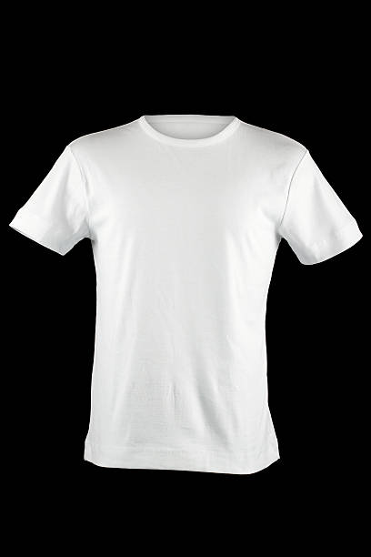 clipping path for white t-shirt shot on black.  blank t shirt stock pictures, royalty-free photos & images