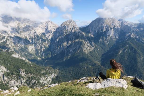 istock Fit young woman enjoying mountain view. 944662006
