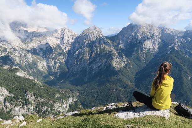 istock Fit young woman enjoying mountain view. 944662012