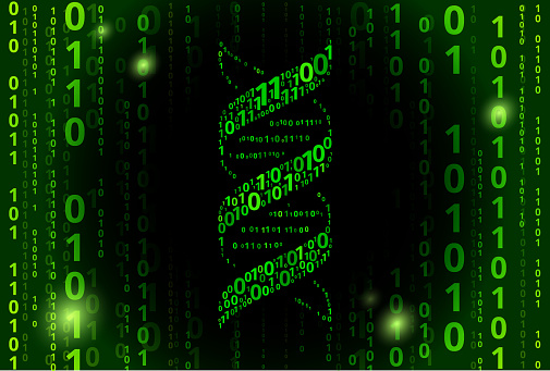 Dna Code Vs Binary Code Dna Binary Code Vector Pattern Background Stock Illustration - Download ...