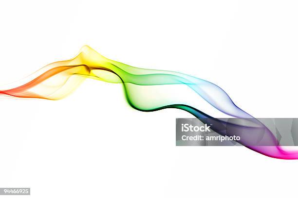 Onda Suave De Color Foto de stock y más banco de imágenes de Arco iris - Arco iris, Humo - Estructura física, Fondo blanco