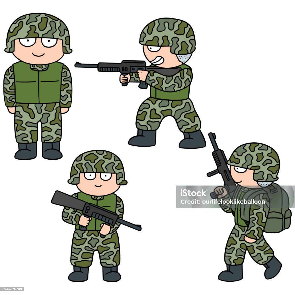 soldier vector set of soldier Army stock vector