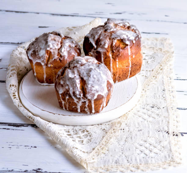 istock baked Easter cake with white lemon glaze 944672750