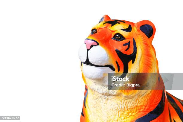 Tiger Statue Beautiful Isolated On White Background And Clipping Path Stock  Photo - Download Image Now - iStock