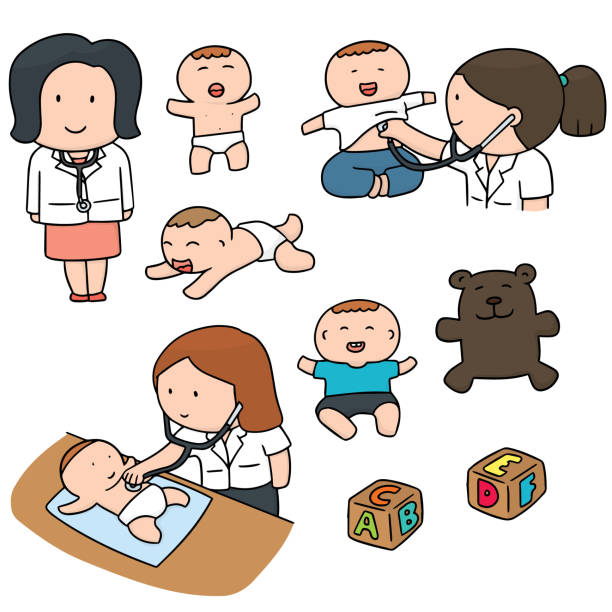 ilustrações, clipart, desenhos animados e ícones de médico - baby boys clothing hospital simplicity