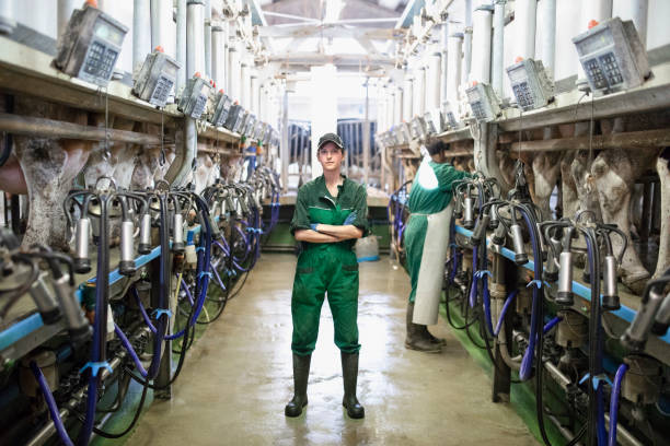 istock Woman worker portrait in the modern farm 944690318