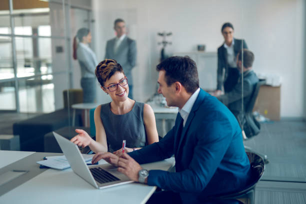 istock Two business people reviewing the data before formal meeting 944698402