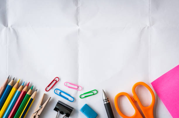 istock Stationery on white paper background 944711958