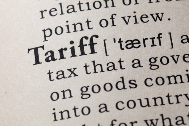 definition of tariff stock photo