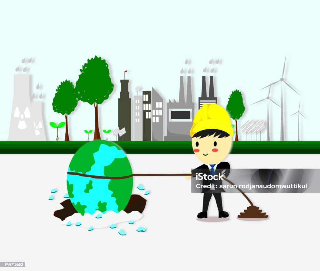 Environmental Engineer Ecology Conceptsave Worldcartoon Style World  Environment And Sustainable Developmentvector Illustration Stock  Illustration - Download Image Now - iStock