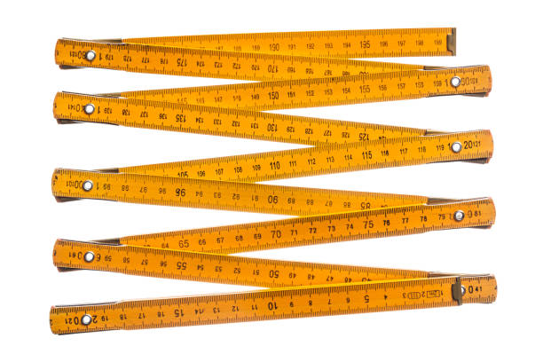 istock Yellow wooden meter isolated on white 944716340
