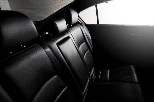 istock Clean modern car, black indoor design. 944721294