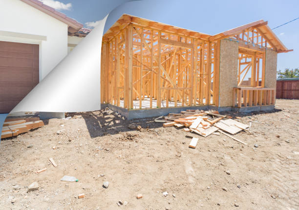 istock House Construction Framing with Page Corner Flipping to Completed House Behind 944729386