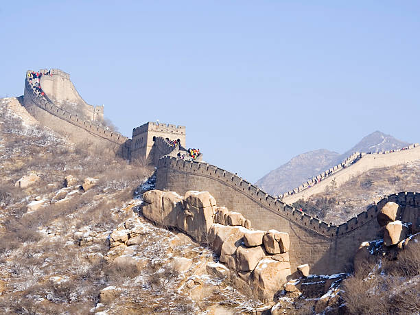 Great Wall of China in winter  badaling great wall stock pictures, royalty-free photos & images
