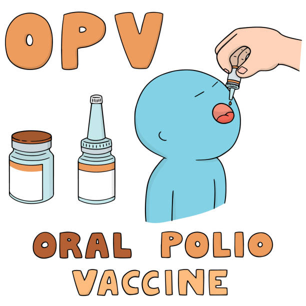 ilustraciones, imágenes clip art, dibujos animados e iconos de stock de vacuna antipoliomielítica oral - vacunación antipoliomielítica
