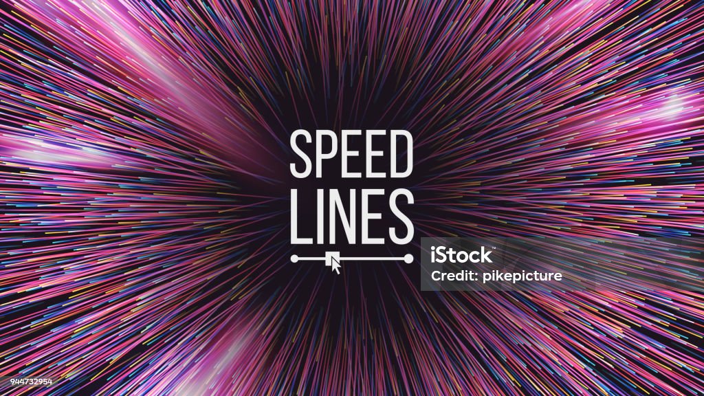 Abstract Speed Lines Vector. Motion Effect. Motion Background. Glowing Neon Composition. Illustration Speed Lines Vector. Starburst Effect. Burst Background. Glowing Rays Colorful Lines. Illustration Single Line stock vector