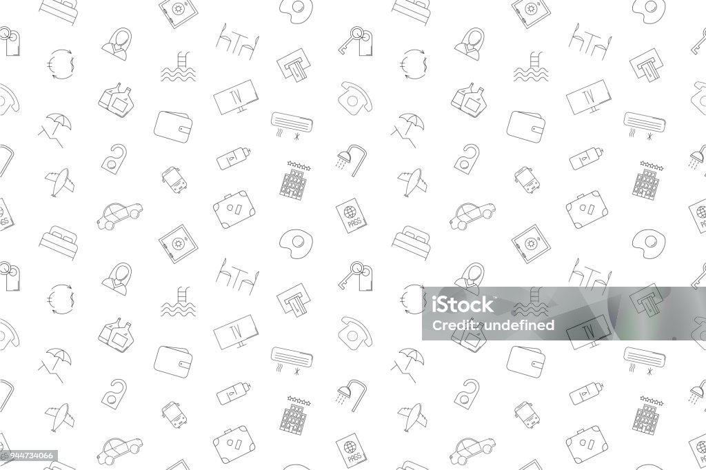 Hotel Pattern Vector Hotel Pattern Hotel Seamless Background Stock Illustration ...